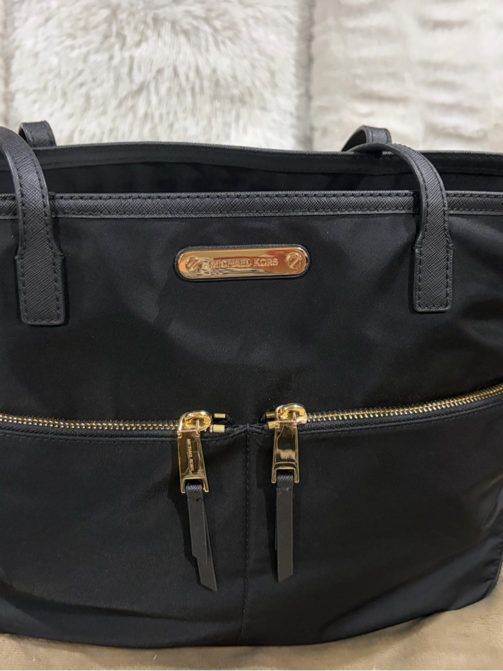 Michael Kors Black Tote with Gold Hardware